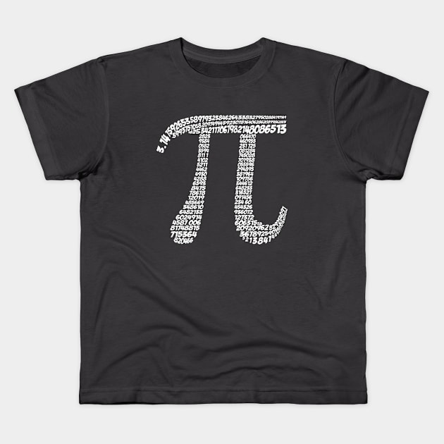Pi Symbol 3.14 - 400 decimal values Kids T-Shirt by alltheprints
